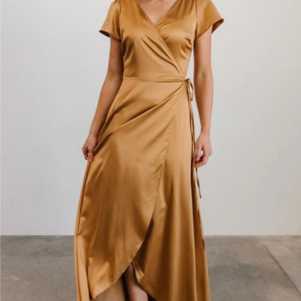 Baltic Born Krystal Satin Wrap Dress